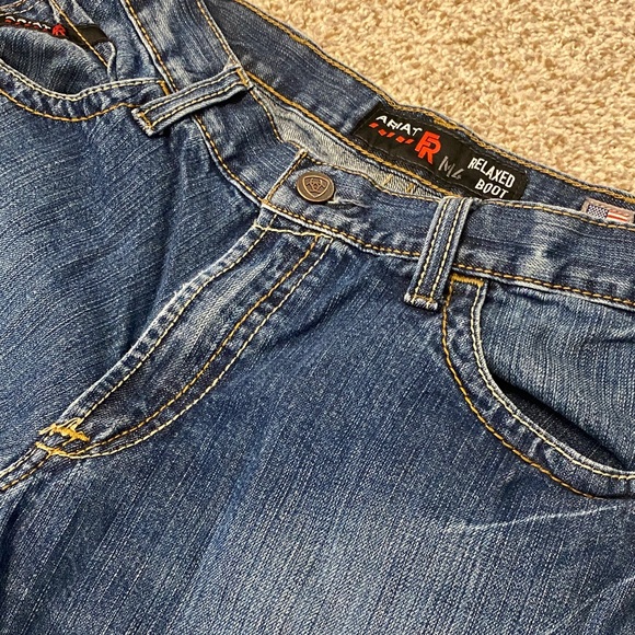 Ariat Men's M4 FR Work Relaxed Fit Bootcut Jeans - Dark Blue. 10012552 34x32 - Picture 1 of 16